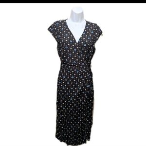 NWT J Crew Fabrizia Midi Wrap Maxi Dress S Dark Floral Cottagecore drs21